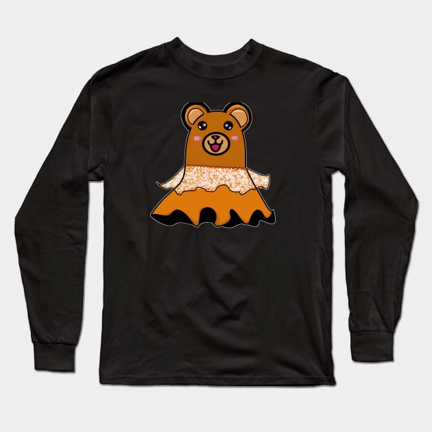 Lovely Bear ghost, halloween cute gift, Customized input text, Cute bear, Cute Bear Bride Long Sleeve T-Shirt by Mailee Kim